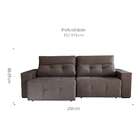 Sofá 4 Lugares Retrátil E Reclinável Roma Suede Marrom Escuro