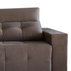 Sofá 4 Lugares Retrátil E Reclinável Roma Suede Marrom Escuro