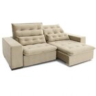 Sofá 4 Lugares Retrátil E Reclinável Solaris  Bege