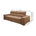 Sofá 4 Lugares Retrátil E Reclinável Spencer Veludo Bege 260