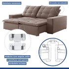 Sofá 4 Lugares Retrátil E Reclinável Super Pilow 200cm Paris