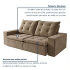 Sofá 4 Lugares Retrátil E Reclinável Super Pilow 200cm Paris