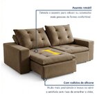 Sofá 4 Lugares Retrátil E Reclinável Super Pilow 200cm Paris