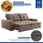 Sofá 4 Lugares Retrátil E Reclinável Super Pilow 200cm Paris