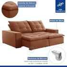 Sofá 4 Lugares Retrátil E Reclinável Super Pilow 200cm Paris