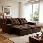 Sofá 4 Lugares Retrátil E Reclinável Super Pilow 250cm Paris