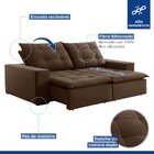 Sofá 4 Lugares Retrátil E Reclinável Super Pilow 250cm Paris