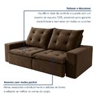 Sofá 4 Lugares Retrátil E Reclinável Super Pilow 250cm Paris