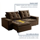 Sofá 4 Lugares Retrátil E Reclinável Super Pilow 250cm Paris