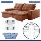 Sofá 4 Lugares Retrátil E Reclinável Super Pilow 250cm Paris