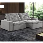 Sofá 4 Lugares Retrátil E Reclinável Trento  Prata