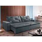 Sofá 4 Lugares Retrátil E Reclinável Valência Malha Cinza