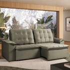 Sofá 4 Lugares Retrátil E Reclinável Veludo 250cm Marilia Tak