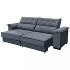 Sofá 4 Lugares Retrátil E Reclinável Veludo 260cm Roma Requin