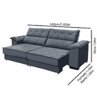 Sofá 4 Lugares Retrátil E Reclinável Veludo 260cm Roma Requin