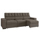 Sofá 4 Lugares Retrátil E Reclinável Veludo Soft 290cm Grécia