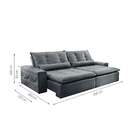 Sofá 4 Lugares Retrátil E Reclinável Zurique Malha Cinza