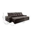 Sofá 4 Lugares Retrátil E Reclinável Zurique Malha Marrom