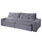 Sofá 4 Lugares Retrátil Infinity 2.50m Veludo Cinza Profundo