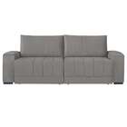 Sofá 4 Lugares Retrátil Línea Veludo Cinza Claro 250cm