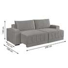 Sofá 4 Lugares Retrátil Línea Veludo Cinza Claro 250cm