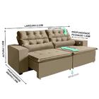 Sofá 4 Lugares Retrátil Reclinável 2,52m 3 Portas Usb