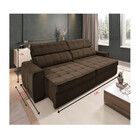 Sofá 4 Lugares Retrátil Reclinável 2,94m Veludo Premiatto Gra