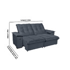 Sofá 4 Lugares Retrátil Reclinável 250cm Com Usb Veludo Canad