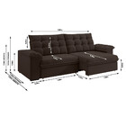 Sofá 4 Lugares Retrátil Reclinável 250cm Slim Veludo Palermo
