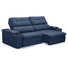 Sofá 4 Lugares Retrátil Reclinável 250cm Veludo Belfort Fergu