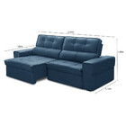 Sofá 4 Lugares Retrátil Reclinável 250cm Veludo Lorient Fergu