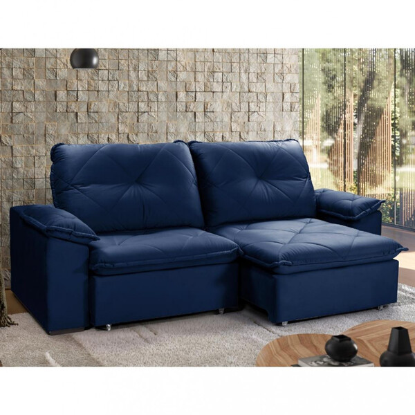 Sofá 4 Lugares Retrátil Reclinável 250cm Veludo Sakura Takei