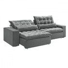 Sofá 4 Lugares Retrátil Reclinável 270cm Madri Estofados Buri