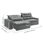 Sofá 4 Lugares Retrátil Reclinável 270cm Madri Estofados Buri