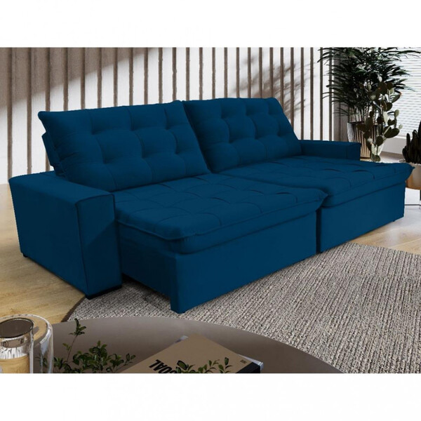 Sofá 4 Lugares Retrátil Reclinável 290cm Veludo Califórnia Wo