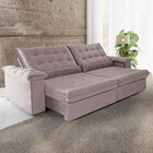 Sofá 4 Lugares Retrátil Reclinável 290cm Veludo Premier Wood