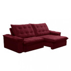 Sofá 4 Lugares Retrátil Reclinável Veludo 250cm Batam Ferguile