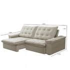 Sofá 4 Lugares Retrátil Reclinável Veludo 250cm Batam Ferguile