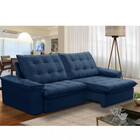 Sofá 4 Lugares Retrátil Reclinável Veludo 250cm Batam Ferguile