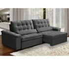 Sofá 4 Lugares Retrátil Reclinável Veludo 250cm Bipartido Fir