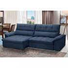 Sofá 4 Lugares Retrátil Reclinável Veludo 250cm Cartaxo Fergu