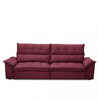 Sofá 4 Lugares Retrátil Reclinável Veludo 250cm Cartaxo Fergu