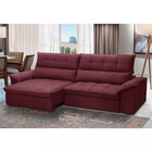 Sofá 4 Lugares Retrátil Reclinável Veludo 250cm Cartaxo Fergu