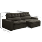 Sofá 4 Lugares Retrátil Reclinável Veludo 250cm Dublin Fergui