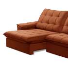 Sofá 4 Lugares Retrátil Reclinável Veludo 250cm Dublin Fergui