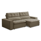 Sofá 4 Lugares Retrátil Reclinável Veludo 250cm Dublin Fergui