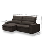 Sofá 4 Lugares Retrátil Reclinável Veludo 250cm Parma Ferguile