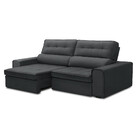 Sofá 4 Lugares Retrátil Reclinável Veludo 280cm Bipartido Rav