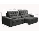 Sofá 4 Lugares Retrátil Reclinável Veludo 290cm Bipartido Fir