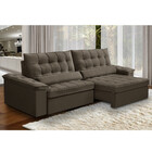 Sofá 4 Lugares Retrátil Reclinável Veludo 290cm Bipartido Fir